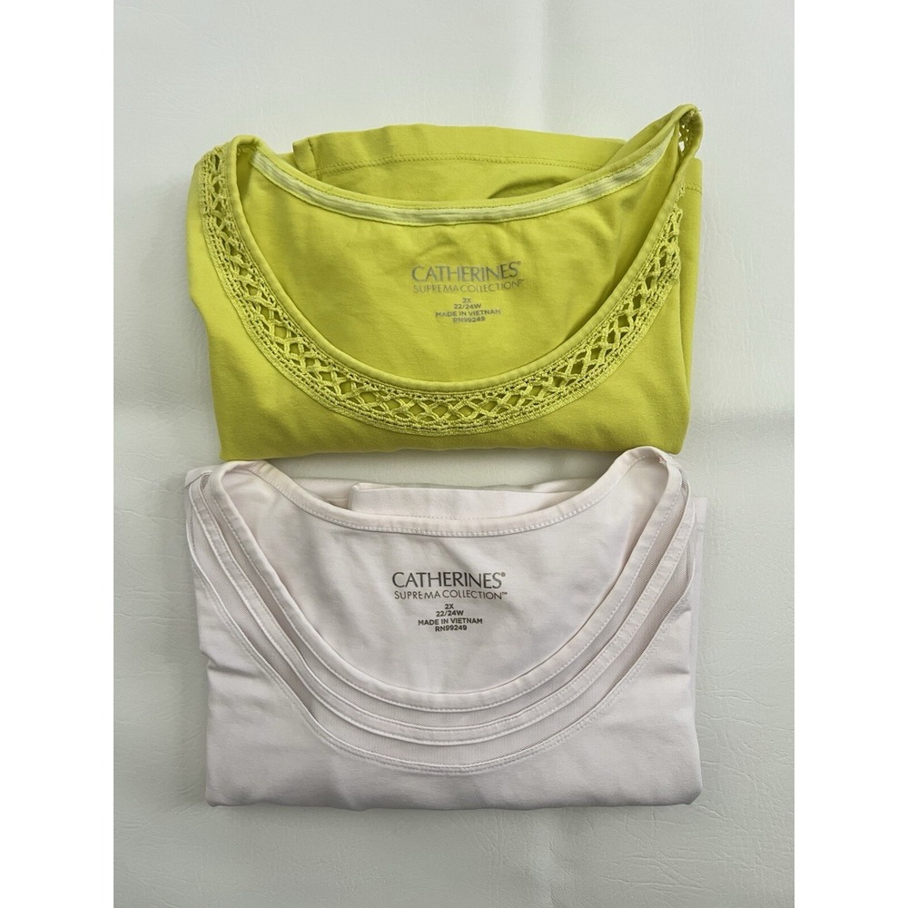 Catherines Bundle 2 Basic Tops Plus Size 2X Essential Everyday Comfy
